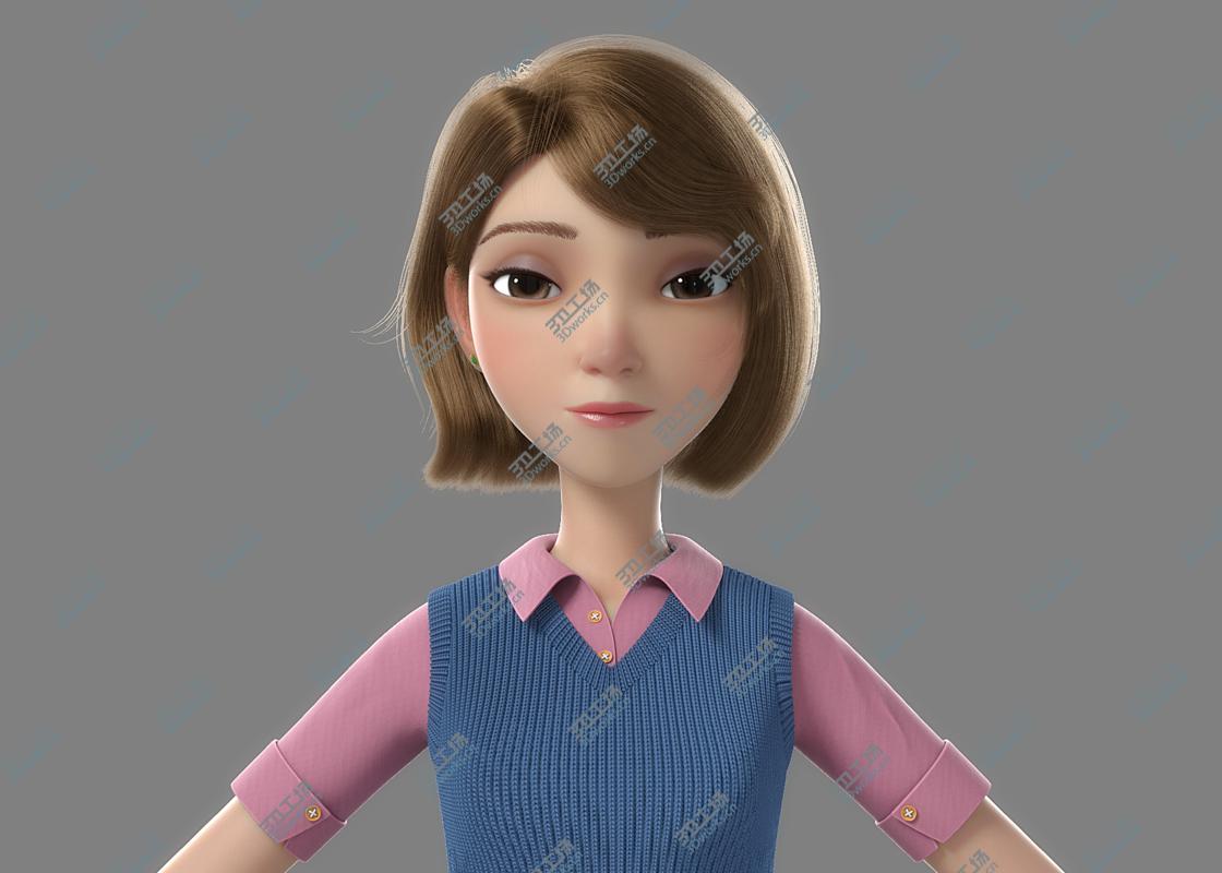 images/goods_img/20210113/Cartoon Girl Rigged 3D model/4.jpg